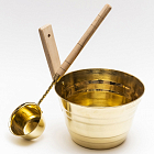 Ушат для бани и сауны, 3л, латунь
