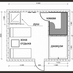 Проекты планировки СПА-зоны площадью 20 м2
