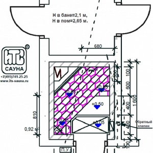 Цена на сауну вместо туалета 1,35x1,6 м (от 192 т.р.)