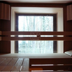 Проект русской бани с окном 1,96x3,83 м