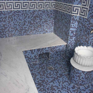 Турецкая баня в сине-черных тонах ИТС
