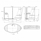 Купель овальная, 0,69x1,31м, h=1,20м, лиственница, натуральная/мореная