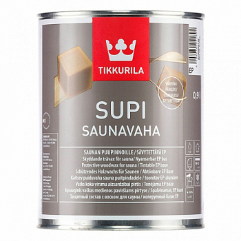 Пропитка (воск) для полков и стен сауны Supi Saunavaha 0,9л, Tikkurila - компания ИТС