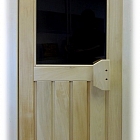 Дверь для бани и сауны с окном ПЛ-33Л, размер по коробке 1,90 х 0,70 м