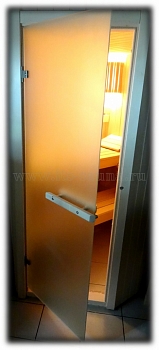 Дверь для сауны стеклянная ПЛ-44Л (сатин-матовая полупрозрачная), размер по коробке 1,90 х 0,70 м - компания ИТС