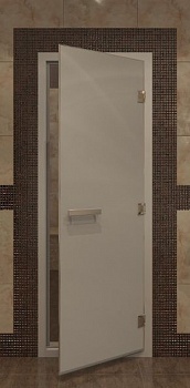 Дверь для турецкой бани, 70х190см, сатин, профиль алюминий, ДВ - компания ИТС